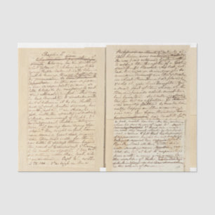 Papel De Seda Vintage Manuscrito Script Britânico 1700s