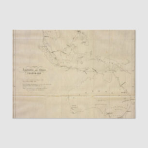 Papel De Seda Vintage Map da Austrália e China