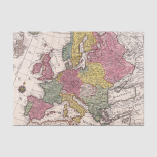 Papel De Seda Vintage Map Europe Africa World