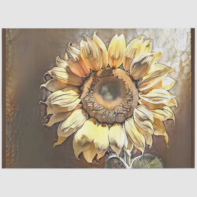 Papel De Seda Vintage Modern Art Sunflower Collection (Frente )