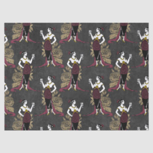 Papel De Seda Vintage mulher francesa com vinho na desaparecida 