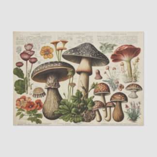 Papel De Seda Vintage Mushroom Cottagecore Decoupage