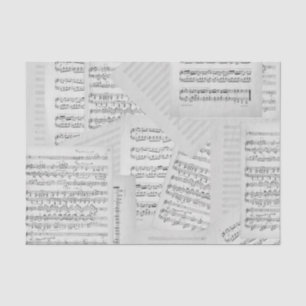 Papel De Seda Vintage Music Composition Collage Cinzas