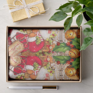Papel De Seda Vintage Music e Papai Noel Natal