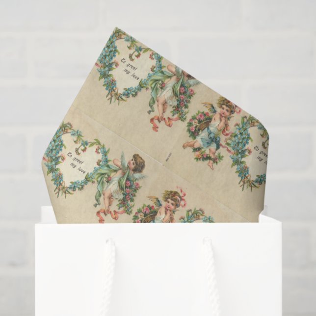 Papel De Seda Vintage Namorados (Sacola de presentes)