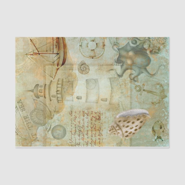 Papel De Seda Vintage náutica (Frente )