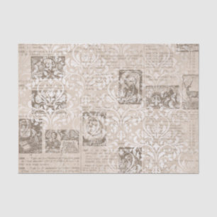 Papel De Seda Vintage Newsprint Collage