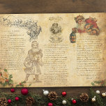 Papel De Seda Vintage Night Before Christmas Collage<br><div class="desc">Design de Vintage em homenagem ao poema "A Noite Antes do Natal", que apresenta vinhetas de Papais noeis com o texto deste querido poema na própria letra de Clement Moore, sobre um pergaminho de ouro envelhecido embelezado com rosas de Natal e Sábio. Adequado para projetos de dissociação ou de artesanato....</div>