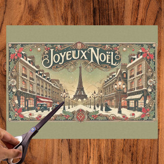 Papel De Seda Vintage Noel em Paris