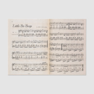 Papel De Seda Vintage Nursery Sheet Music Little Bo Beep UK