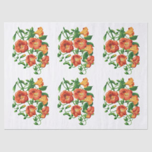Papel De Seda Vintage Orange Yellow Flower Decoupage