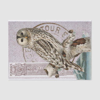 Papel De Seda Vintage Owl Bird Red Decoupage