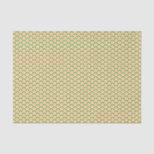 Papel De Seda Vintage Padrão floral verde e amarelo Jonquil