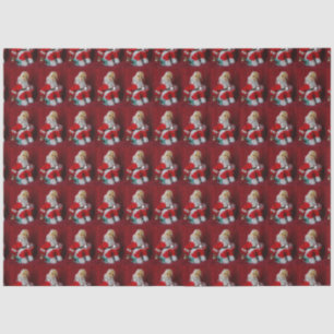 Papel De Seda Vintage Papai Noel Brinquedo de Natal