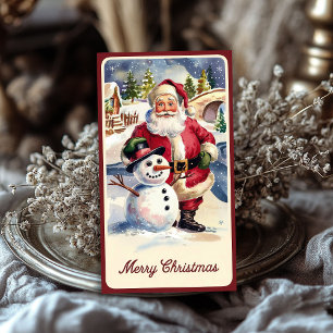 Papel De Seda Vintage Papai Noel com o Natal