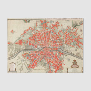 Papel De Seda Vintage Paris viagem. Cidade antiga. Retro França