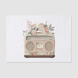 Papel De Seda Vintage Pastel Floral Radio Art para Desligar