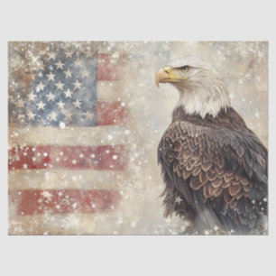 Papel De Seda Vintage Patriotic Eagle American Flag Decoupage