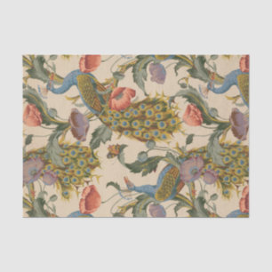 Papel De Seda Vintage Peacock Pattern Colorful Art