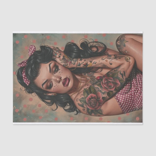 Papel De Seda Vintage Pin Up Girl1 (Frente )