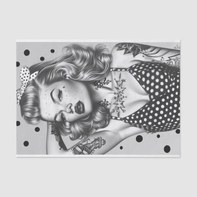 Papel De Seda Vintage Pin Up Girl16 (Frente )