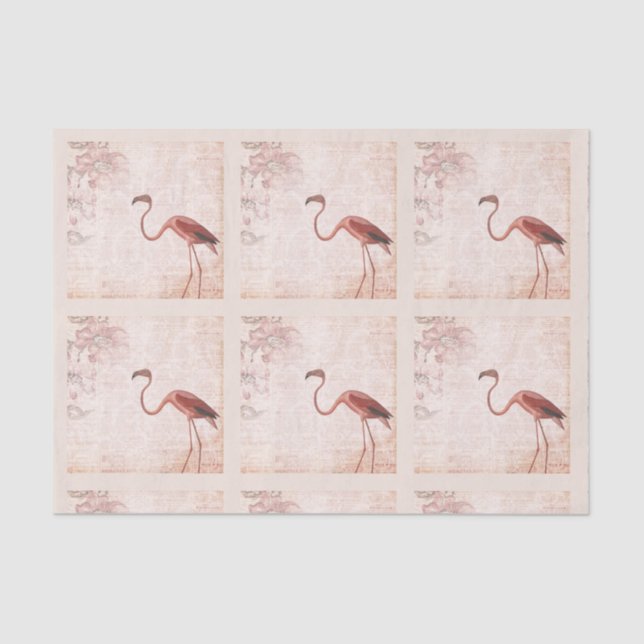Papel De Seda Vintage Pink Flamingo (Frente )
