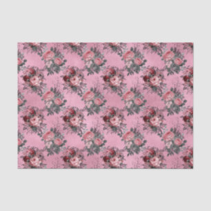 Papel De Seda Vintage Pink Floral
