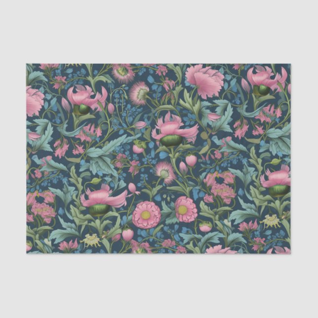 Papel De Seda Vintage Pink Floral (Frente )