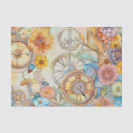 Papel De Seda Vintage Pink Floral Steampunk