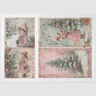 Papel De Seda Vintage Pink Natal