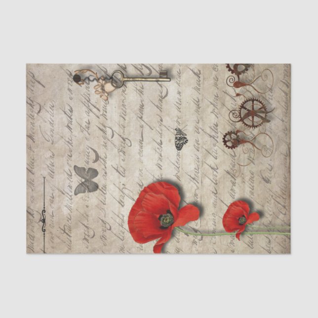 Papel De Seda Vintage Poppy (Frente )