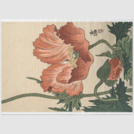 Papel De Seda Vintage Poppy Flower por Ohara Koson
