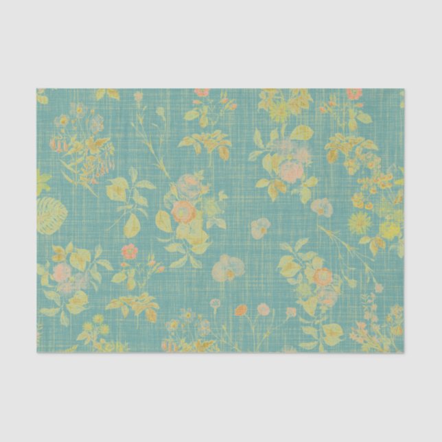 Papel De Seda Vintage Primavera Floral (Frente )