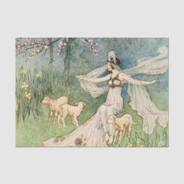 Papel De Seda Vintage Princess e Sheep Decoupage