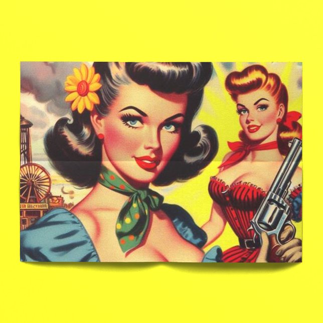 Papel De Seda Vintage Pulp Western Girls (Criador carregado)