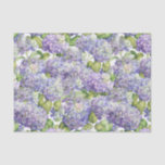 Papel De Seda Vintage Purple Hydrangea Floral Patterno<br><div class="desc">Este papel floral apresenta lavanda romântica e flores de hydrangea roxas. Perfeito para embrulho de presente de casamento ou para projetos de artesanato,  incluindo desacoplamento. Concebido pelo artista mundialmente famoso ©Tim Coffey.</div>