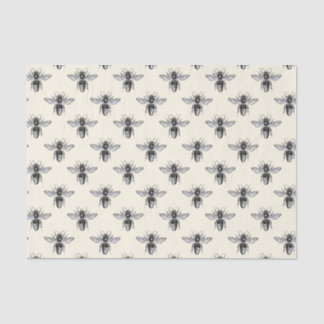 Papel De Seda Vintage Queen Honeybee Apiary Pattern Nature Lover