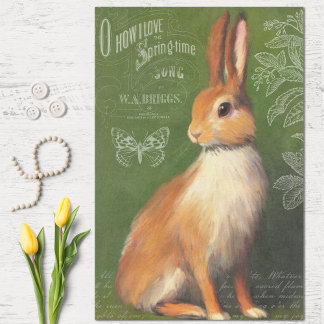 Papel De Seda Vintage Rabbit e Ephemera Decoupage