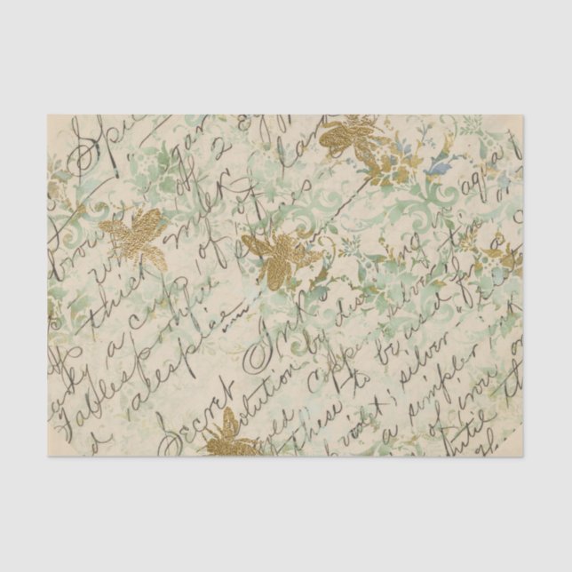 Papel De Seda Vintage Recipe Honeybee (Frente )