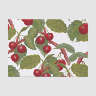 Papel De Seda Vintage Red Cherries Watercolor