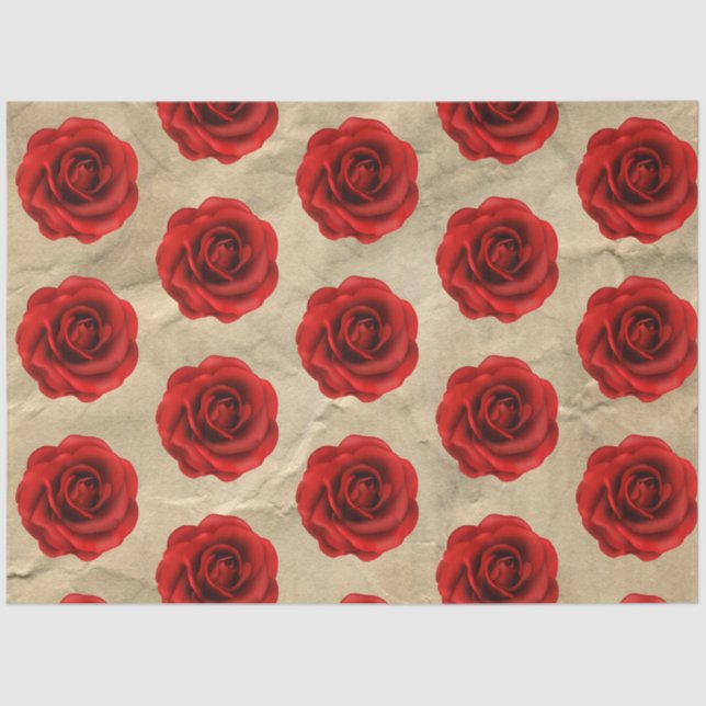 Papel De Seda Vintage Red Decoupage (Frente )