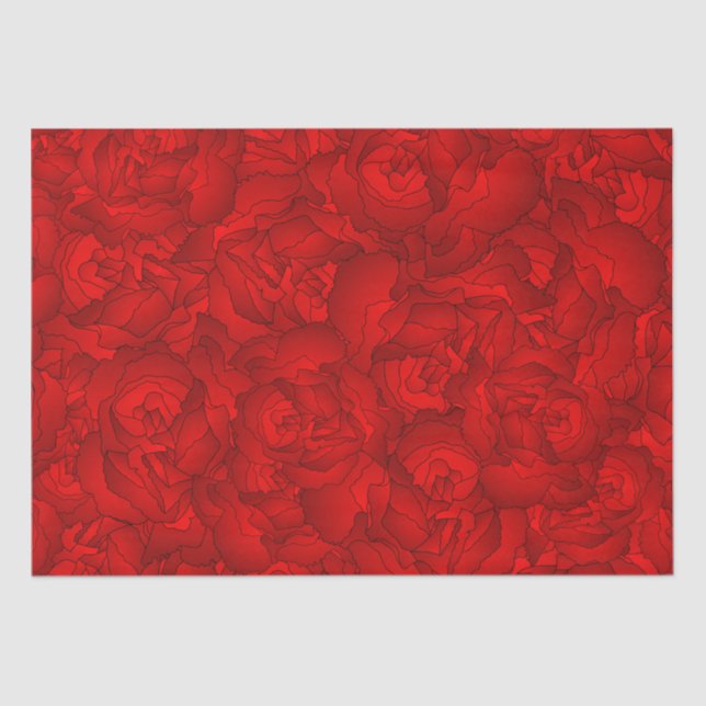 Papel De Seda Vintage Red Floral Art (Frente )