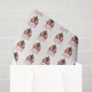 Papel De Seda Vintage Red Papais noeis caminha com presentes de 