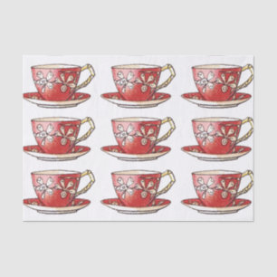 Papel De Seda Vintage Red Teacups