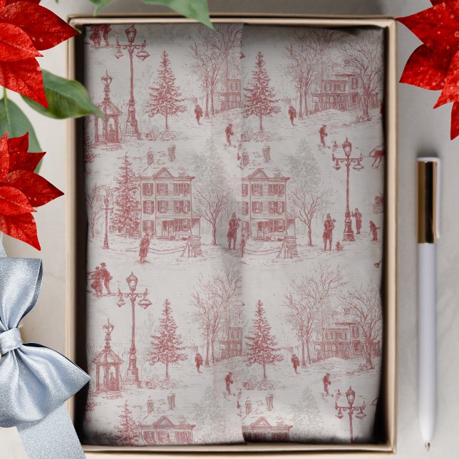 Papel De Seda Vintage Red Winter Scense (Criador carregado)