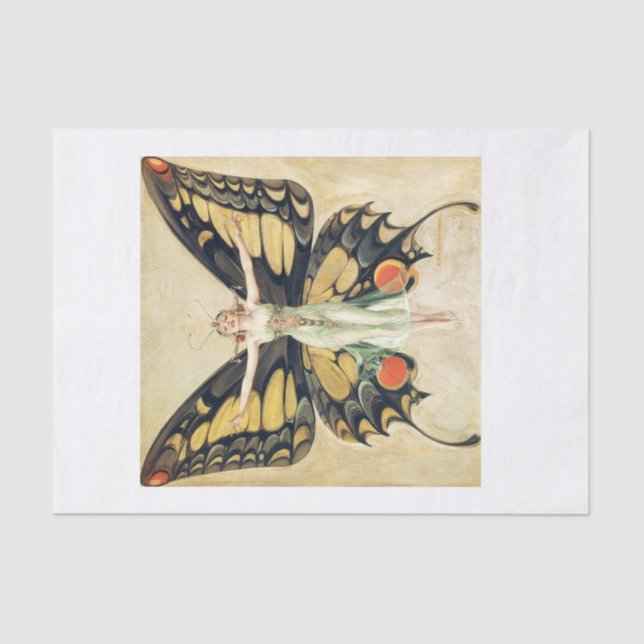 Papel De Seda Vintage Retro Butterfly Pinup Girl (Frente )