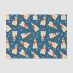 Papel De Seda Vintage Retro Christmas Snowman e Candy Cane<br><div class="desc">Neve natalina</div>