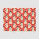 Papel De Seda Vintage Retro Christmas Snowman Red<br><div class="desc">Neve natalina</div>