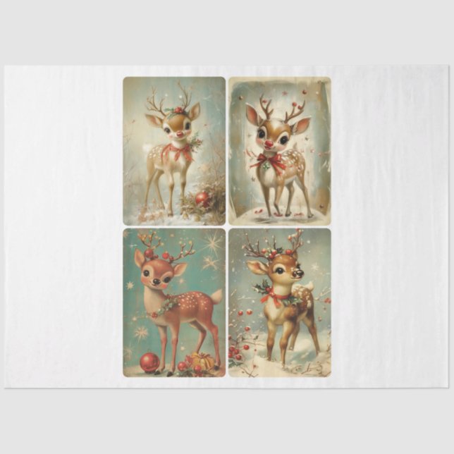 Papel De Seda Vintage Retro Deer (Frente )