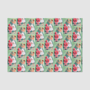 Papel De Seda Vintage retro Papais noeis de Natal e tecido de da